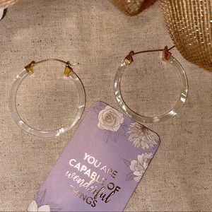 Marbled White Hoop Earrings